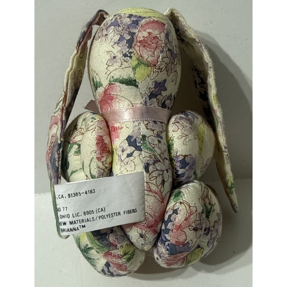 Vtg 5" Woodland Hills Brianna Garden Floral Plush Bunny Rabbit Easter Applause - Picture 2 of 8